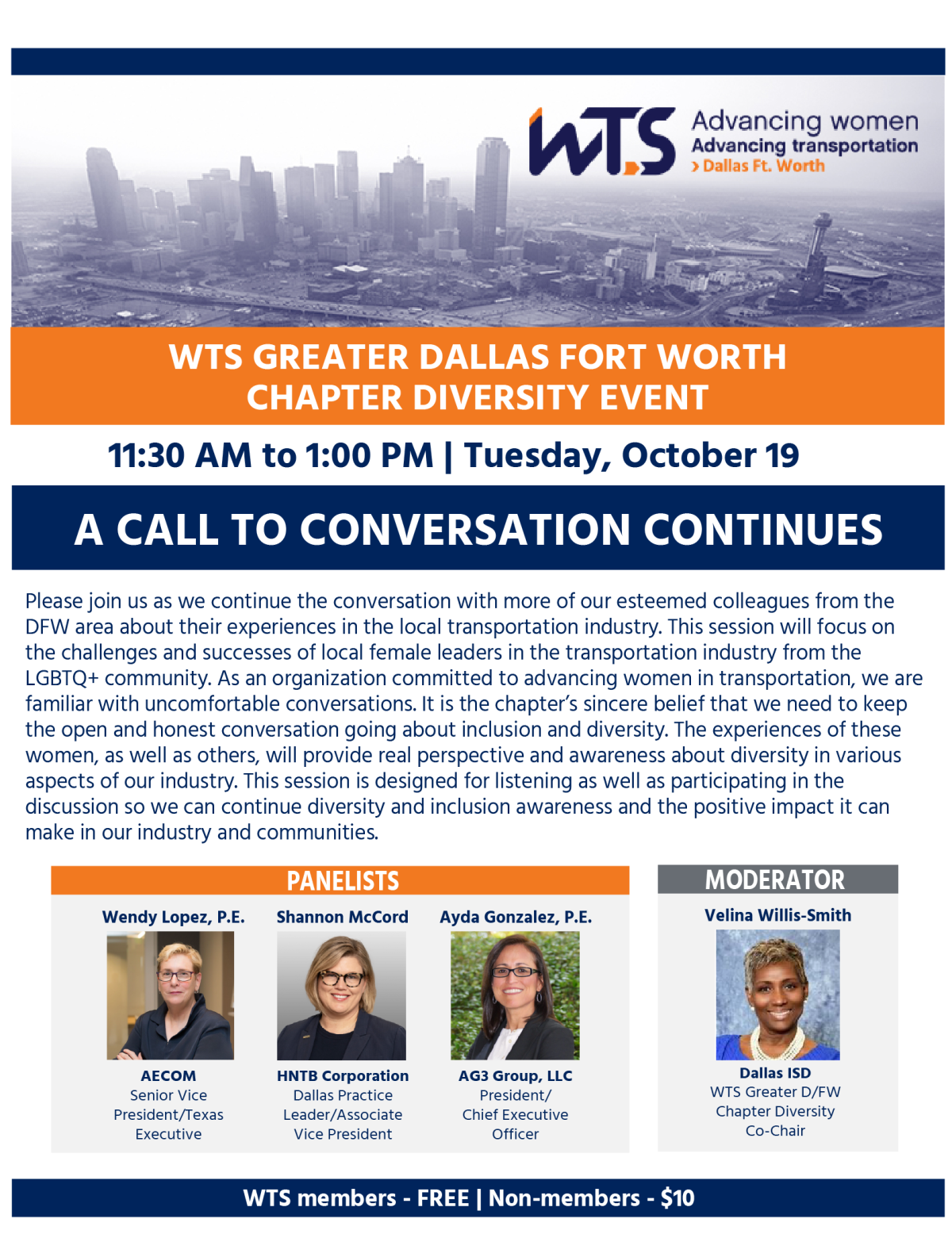 WTS Greater Dallas/Fort Worth October 2021 Event Flyer