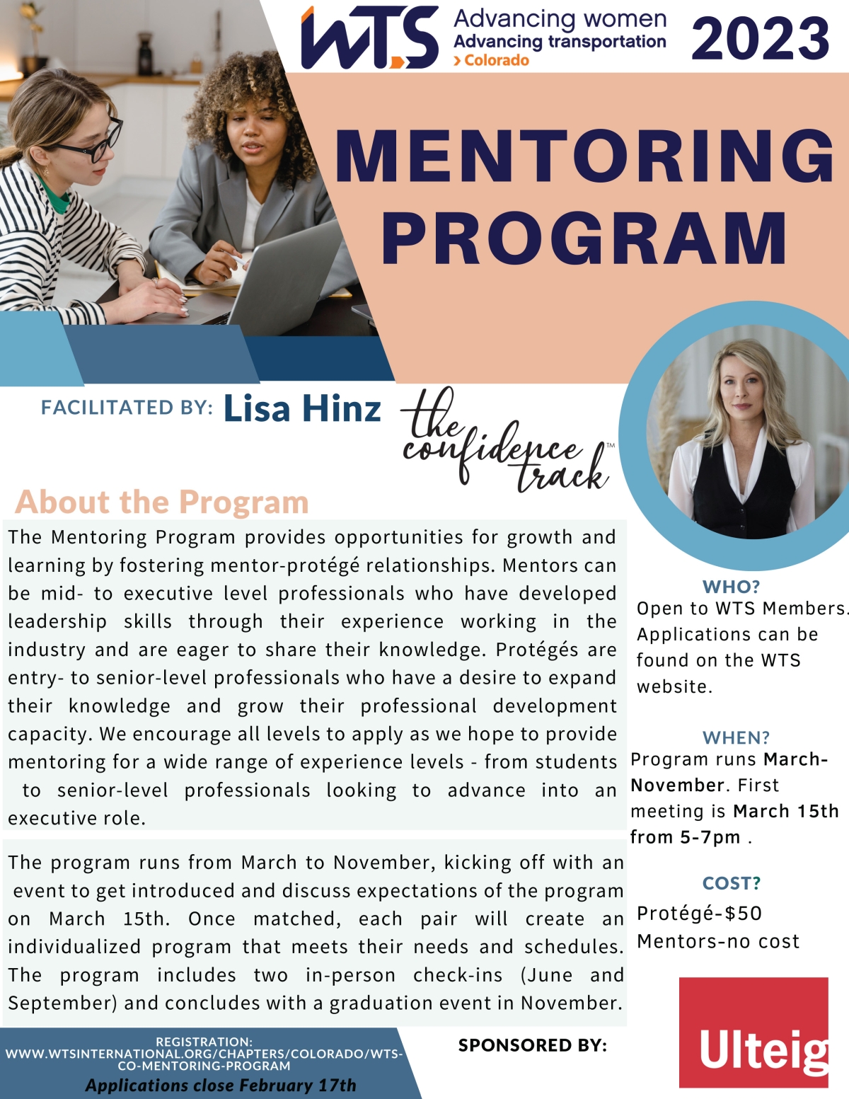 WTS CO 2023 mentorship program flyer