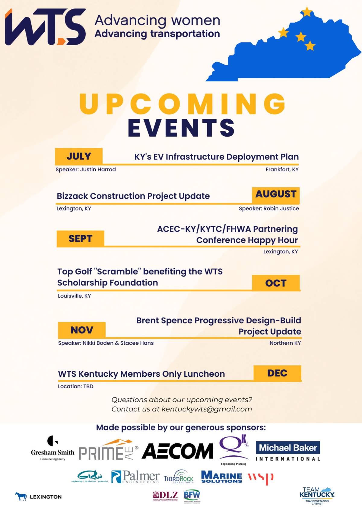 Upcoming events flyer