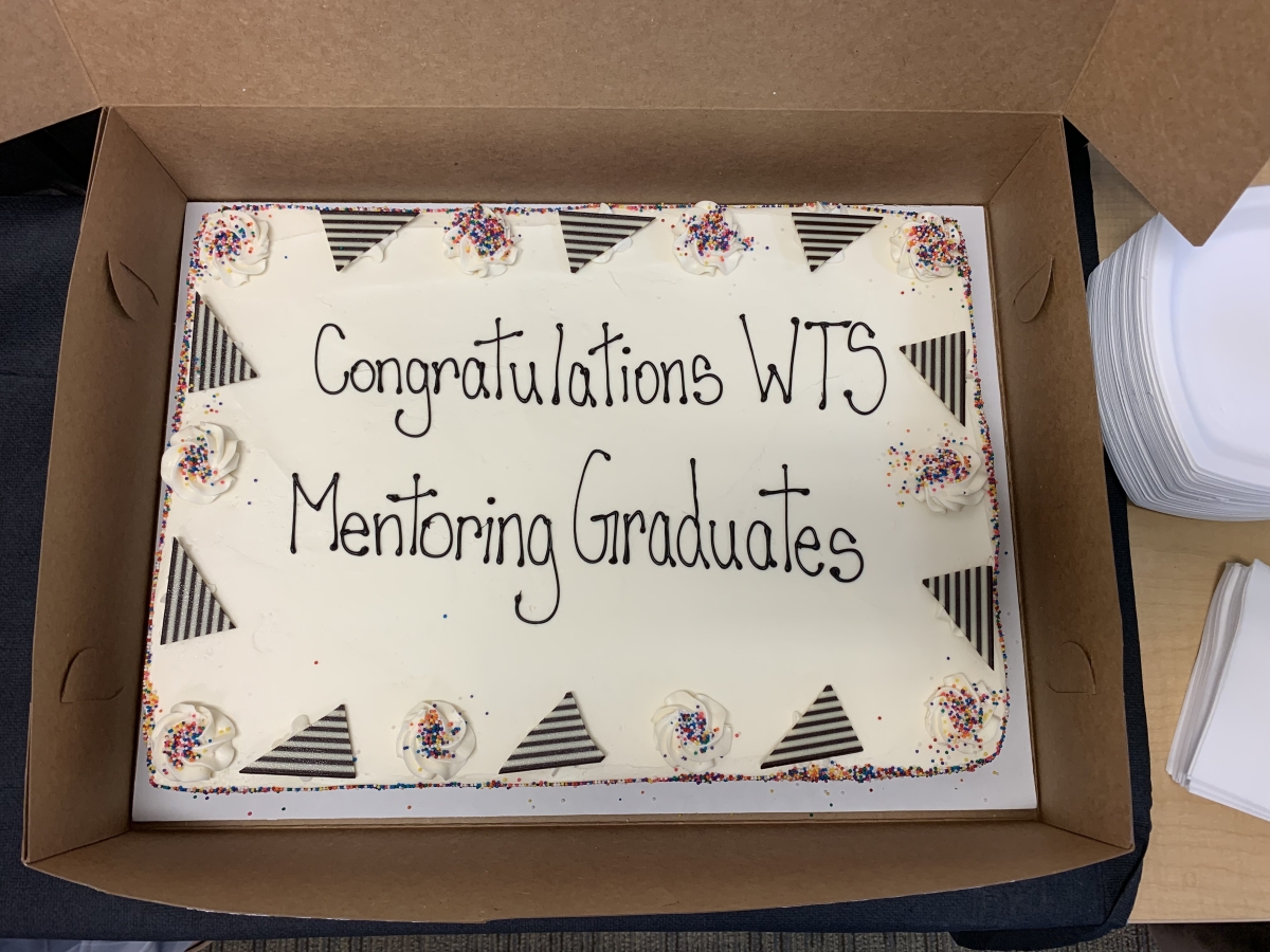 WTS Boston mentoring graduation cake.