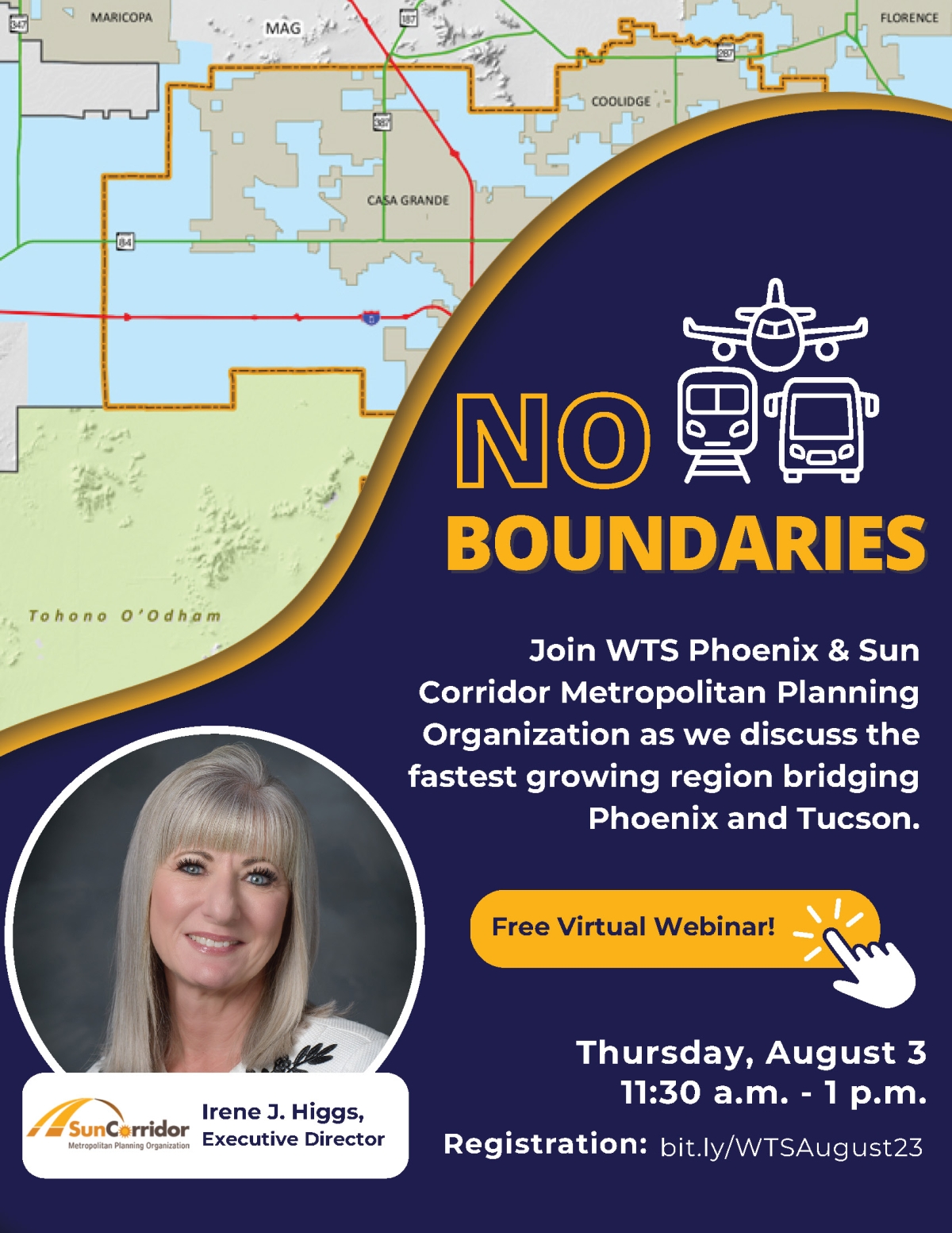 Join us for the August Virtual program featuring Irene Higgs and the SCMPO on August 3 at 1130 am