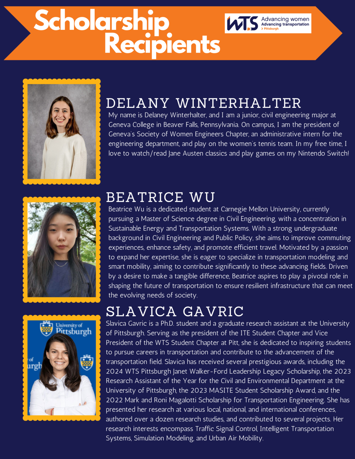 2024 WTS PGH Scholarship Recipients