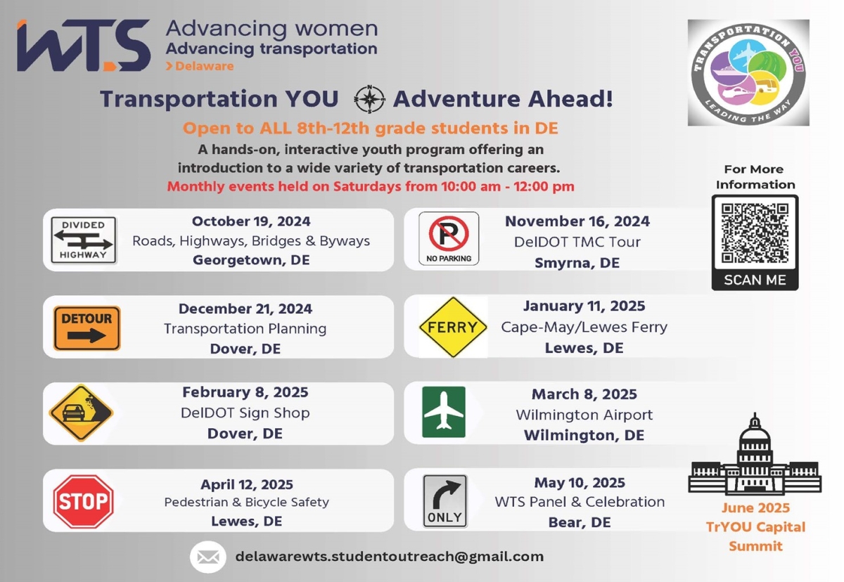 Delaware TrYOU Program Flyer with events listed for each month.