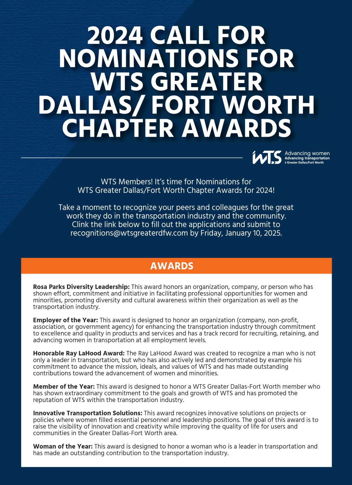 call for WTS chapter nominations