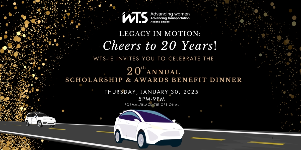 Flyer graphic for Invitation to the WTS-IE 20th Annual Scholarship and Awards Dinner