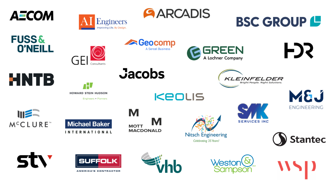 Logos from all of the 2025 WTS Boston Executive level sponsor companies.