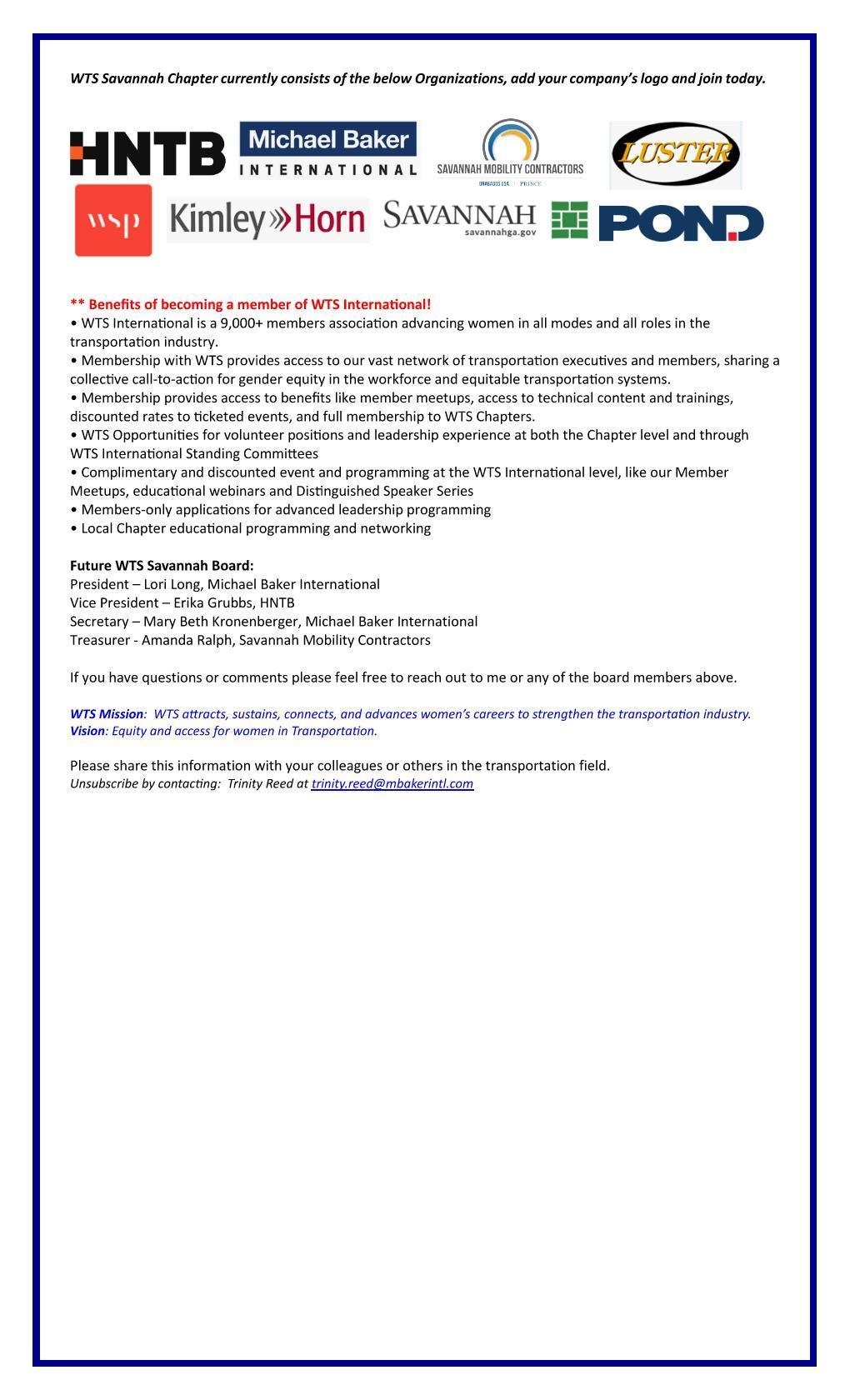 WTS Savannah Chapter Newsletter Page 2 March 2024