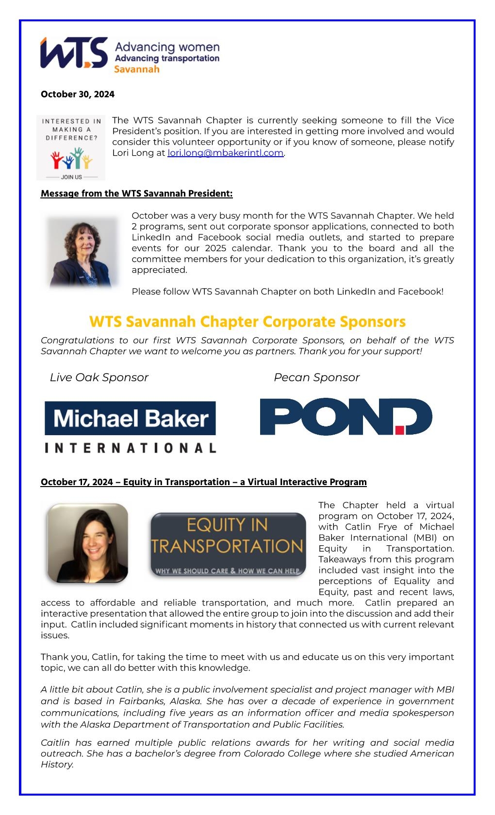 WTS Newsletter October Page 1