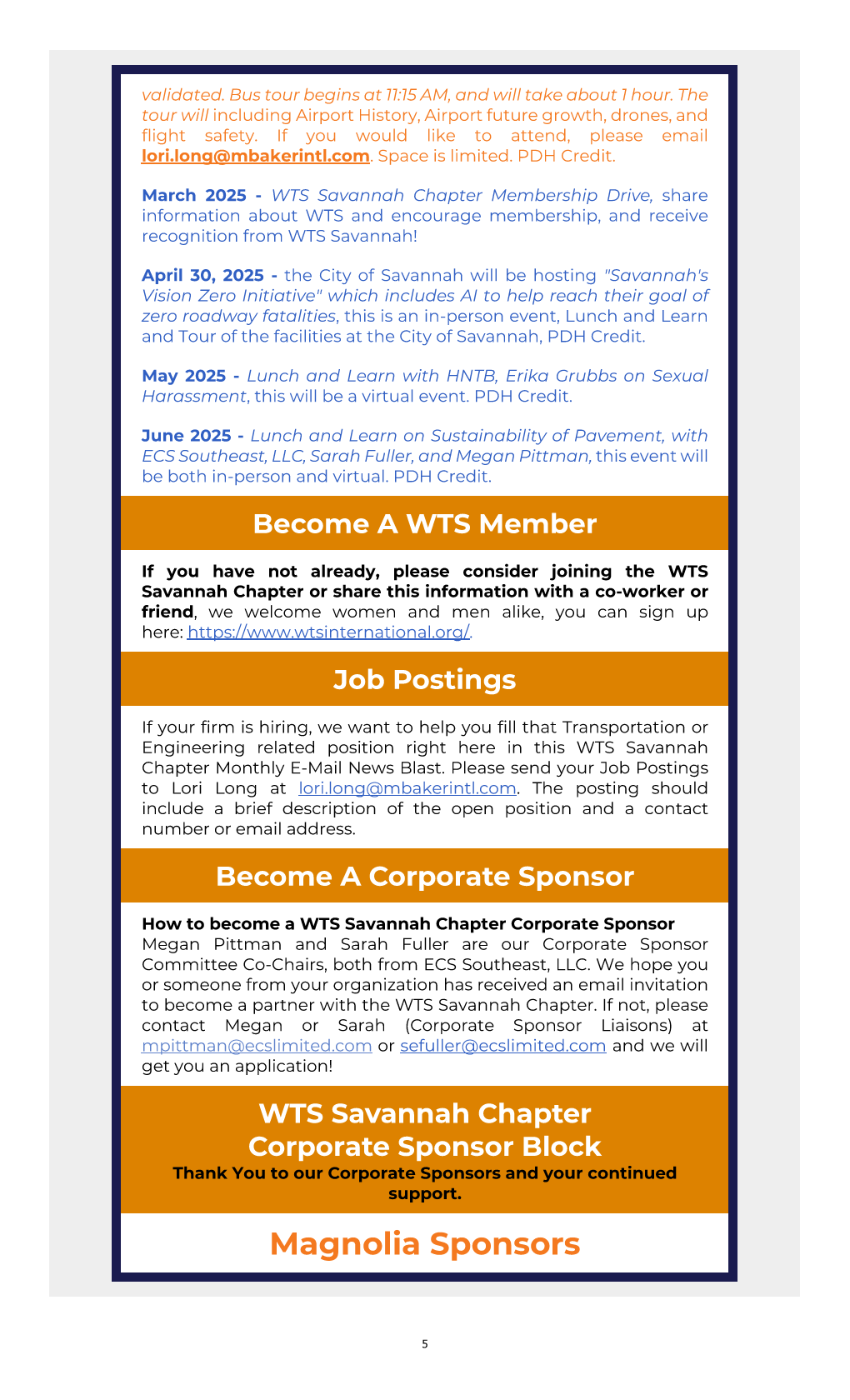 WTS Savannah Chapter Newsletter February 2025 - 5-1