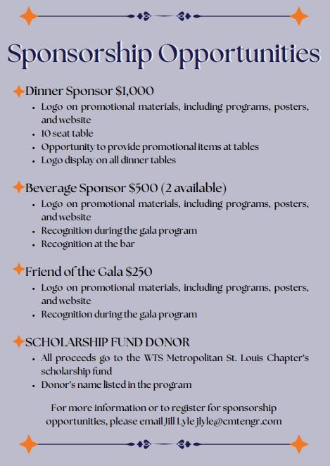 Gala sponsor options