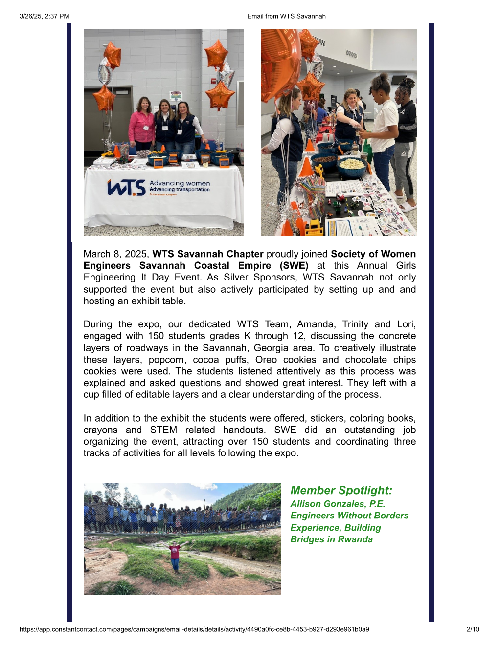 WTS Savannah Chapter Newsletter Page 2 March 2025