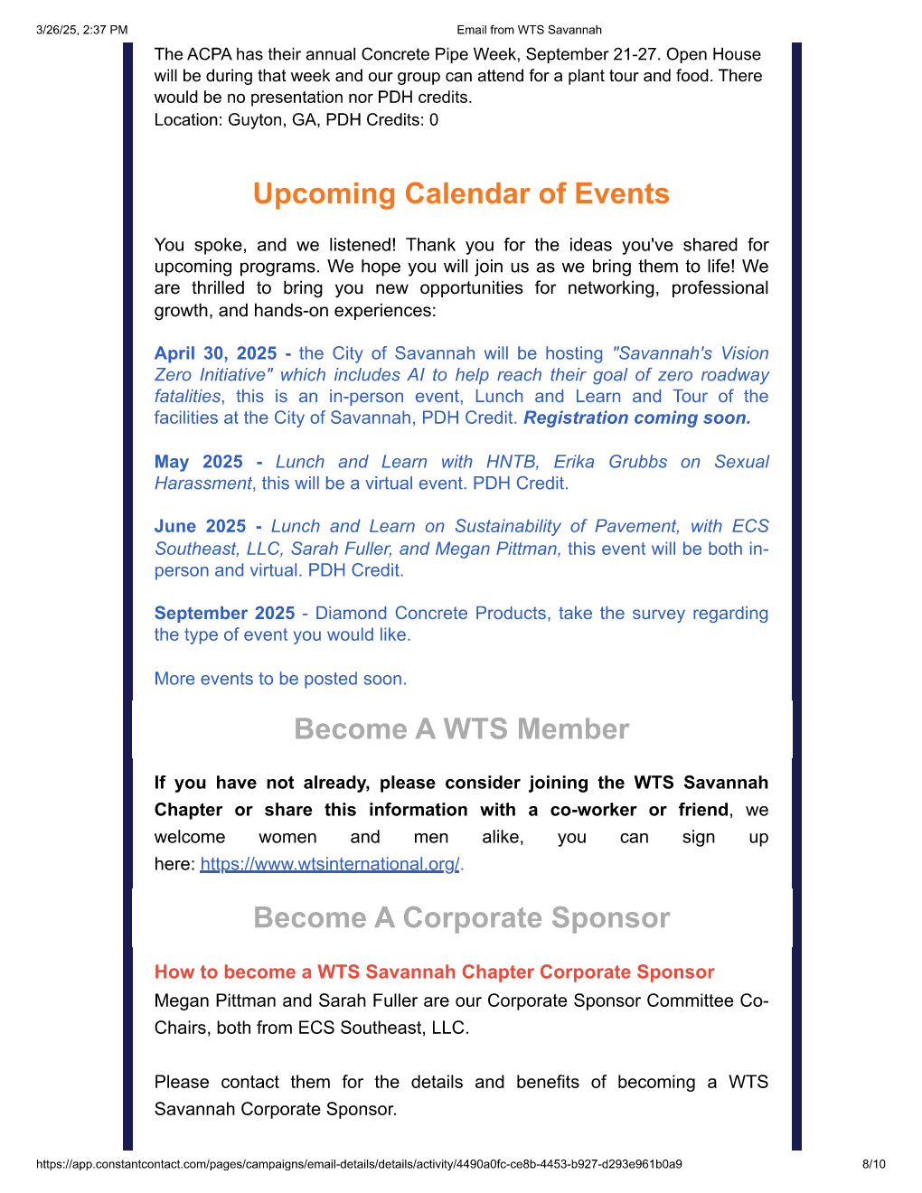 WTS Savannah Chapter Newsletter Page 8 March 2025