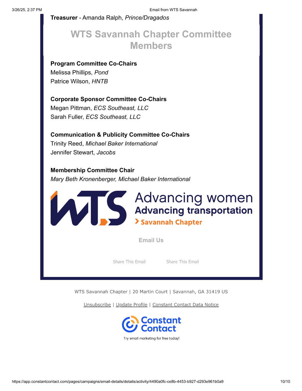 WTS Savannah Chapter Newsletter Page 10 March 2025