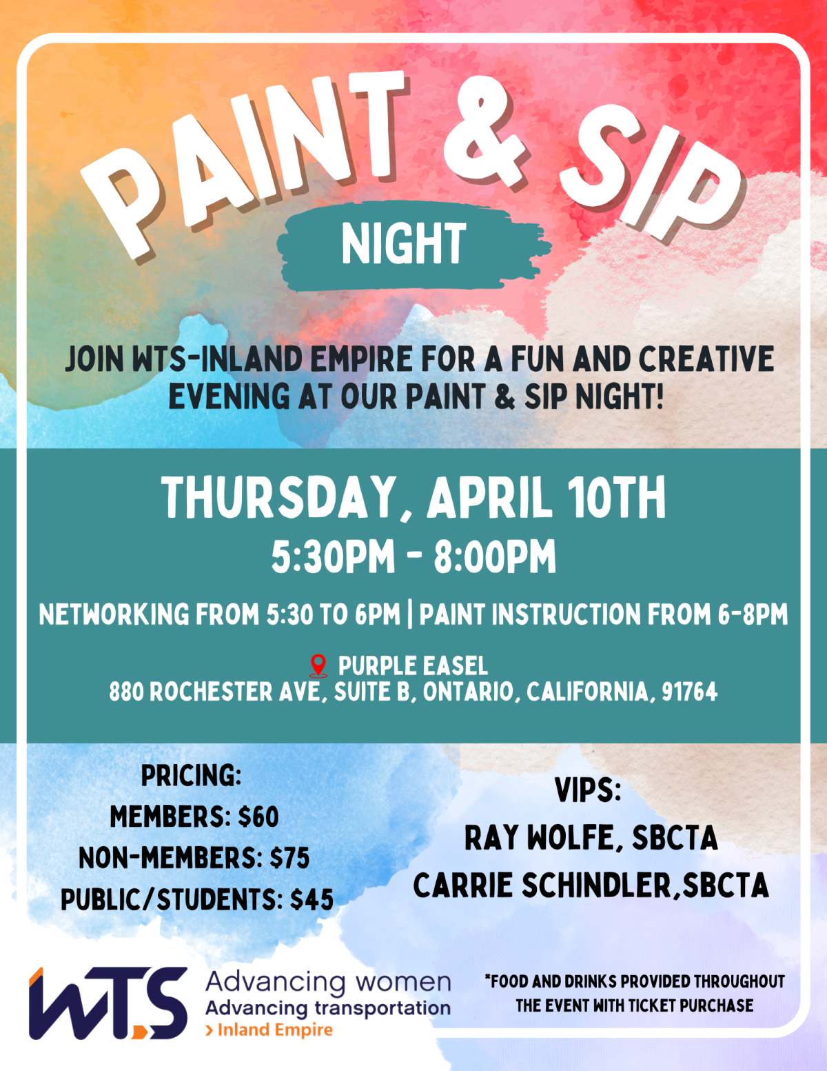 Paint & Sip event flyer