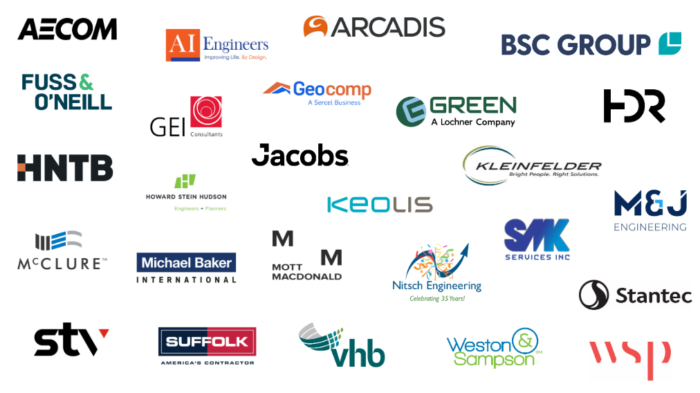 Logos from all of the 2025 WTS Boston Executive level sponsor companies.