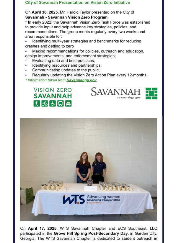 Page 4 WTS Savannah Newsletter