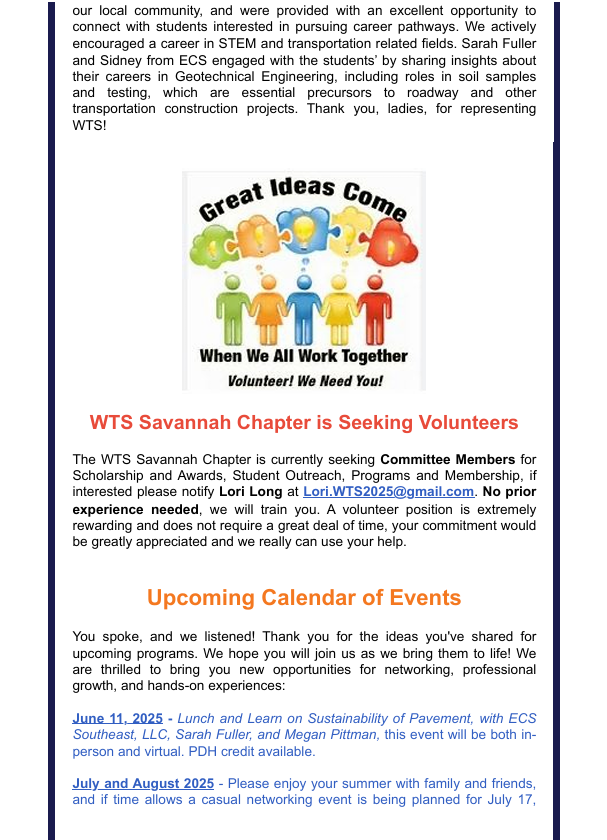 Page 5 WTS Savannah Newsletter