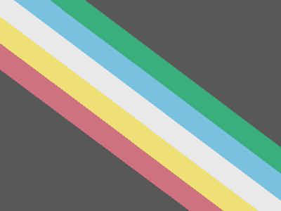 Graphic celebrating Disability Pride Month. It features the Disability Pride flag with diagonal stripes in red, gold, white, light blue, and green on a dark gray background. 