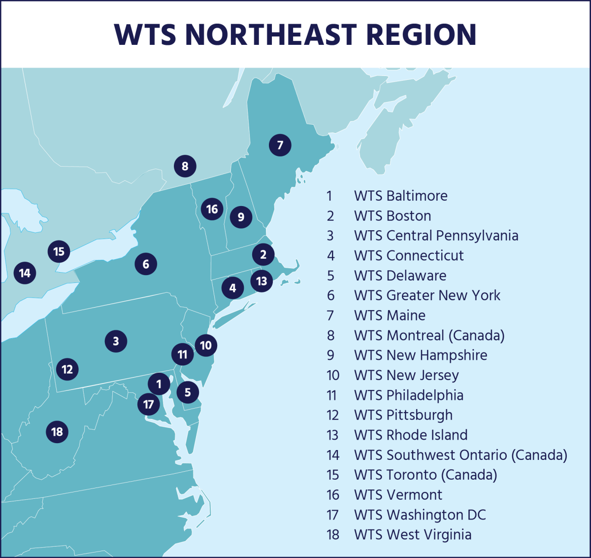 WTS Northeast Region Map 2026