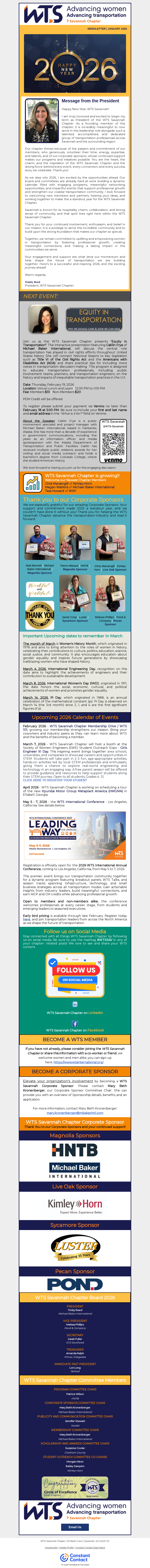 WTS Savannah Chapter Newsletter January 2026