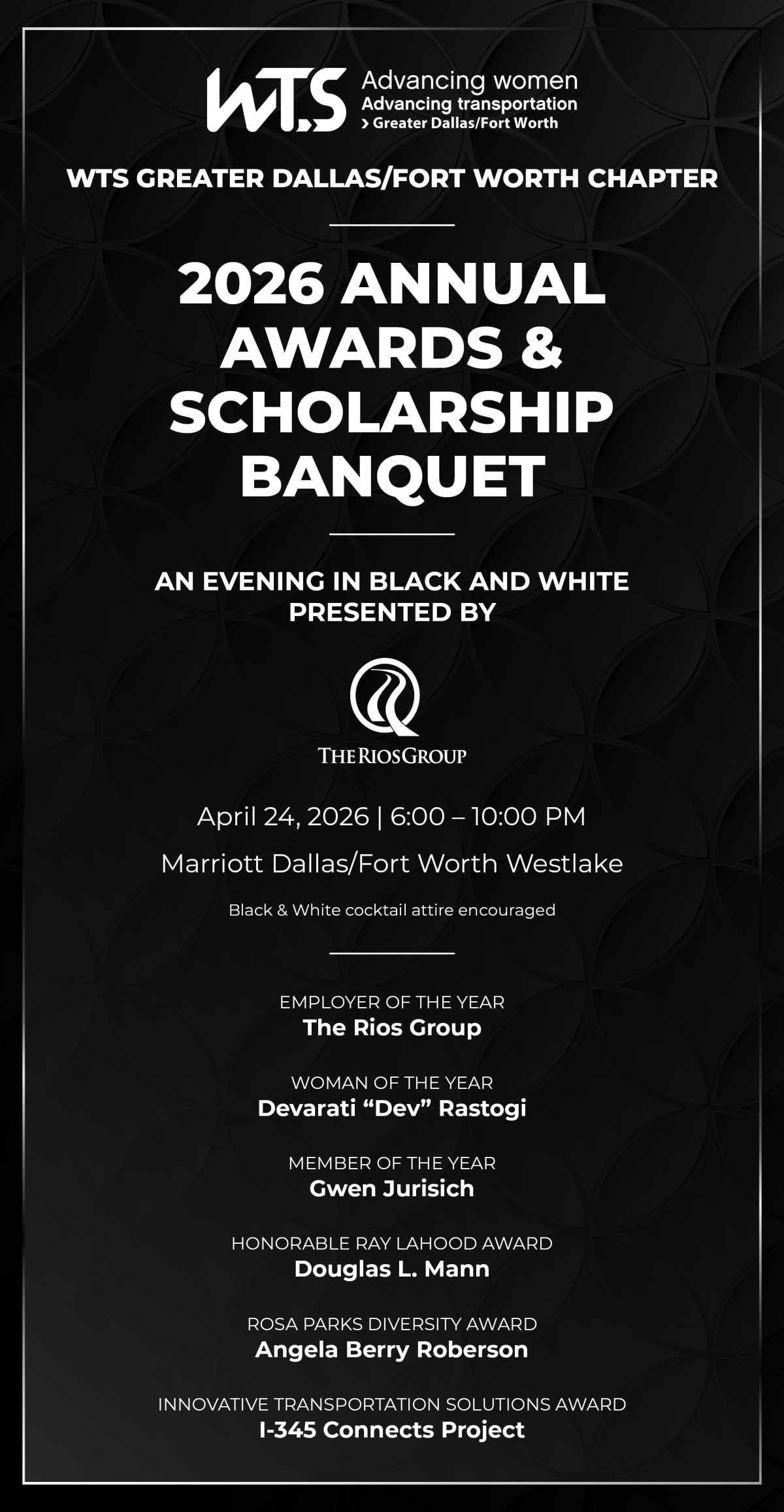 Greater Dallas-Fort Worth Chapter's 2026 Annual Awards & Scholarship Banquet