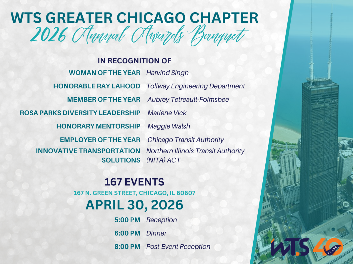 WTS Greater Chciago Chapter 2026 Awards Banquet. April 30, 2026