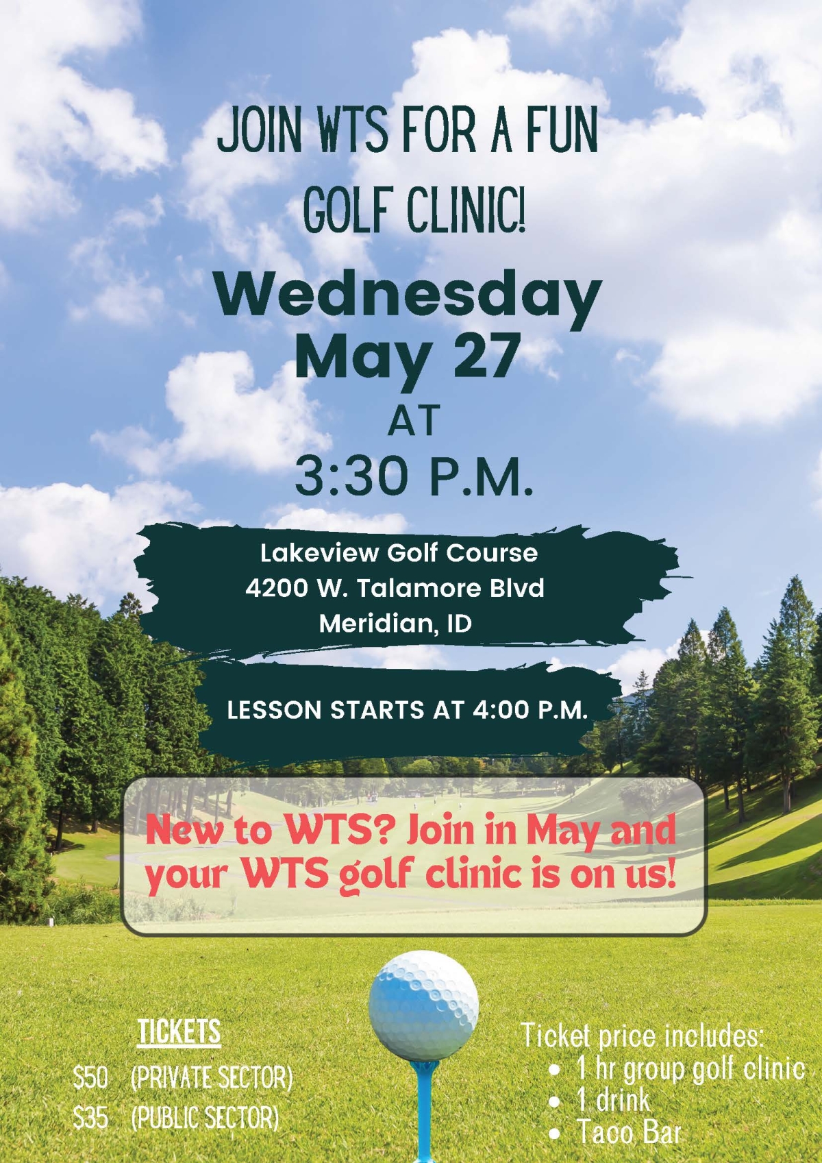 WTS Southwest Idaho Sips & Tips Golf Lesson