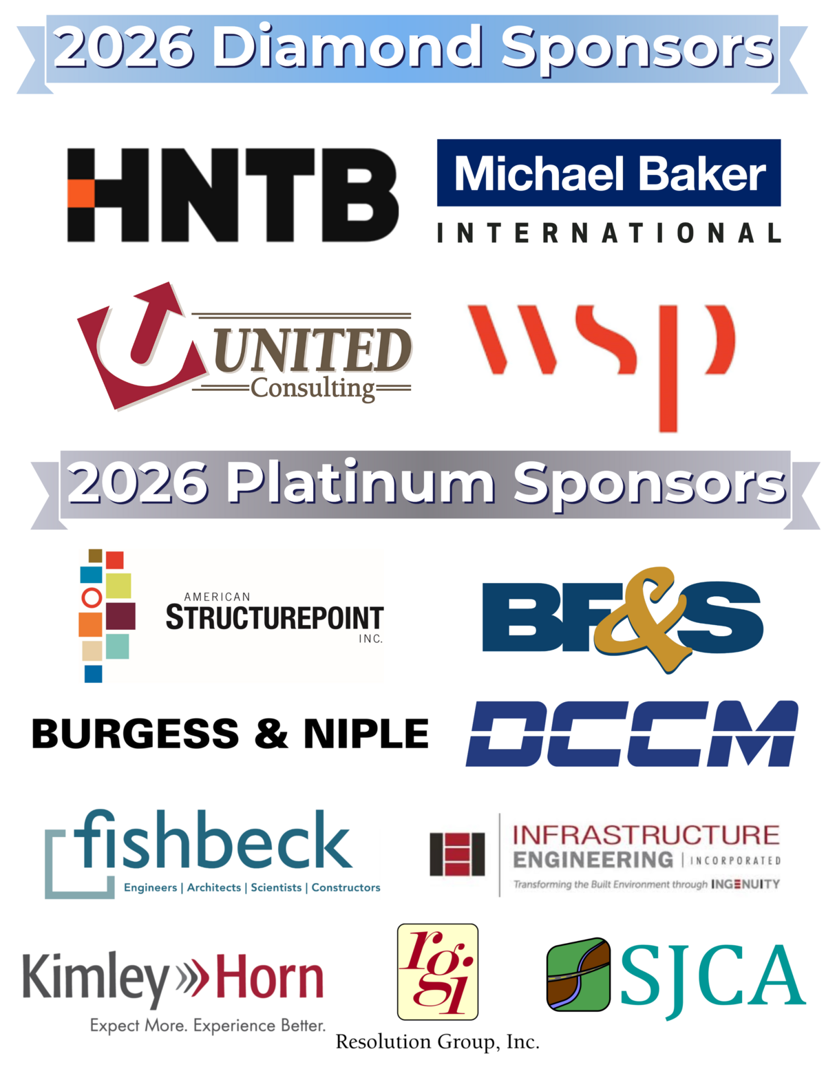 Diamond and Platinum Sponsors