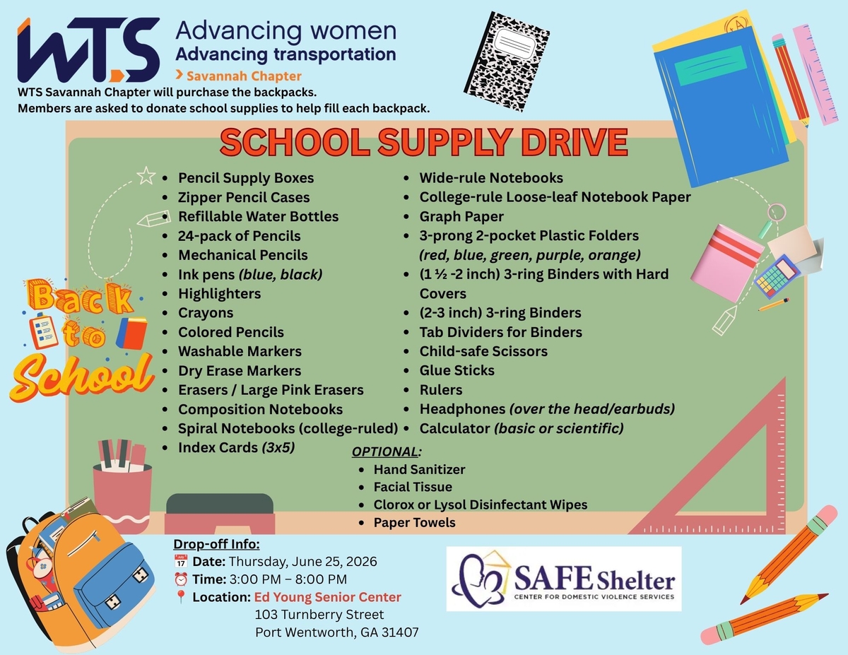 WTS Savannah Chapter BACK-TO-SCHOOL DRIVE