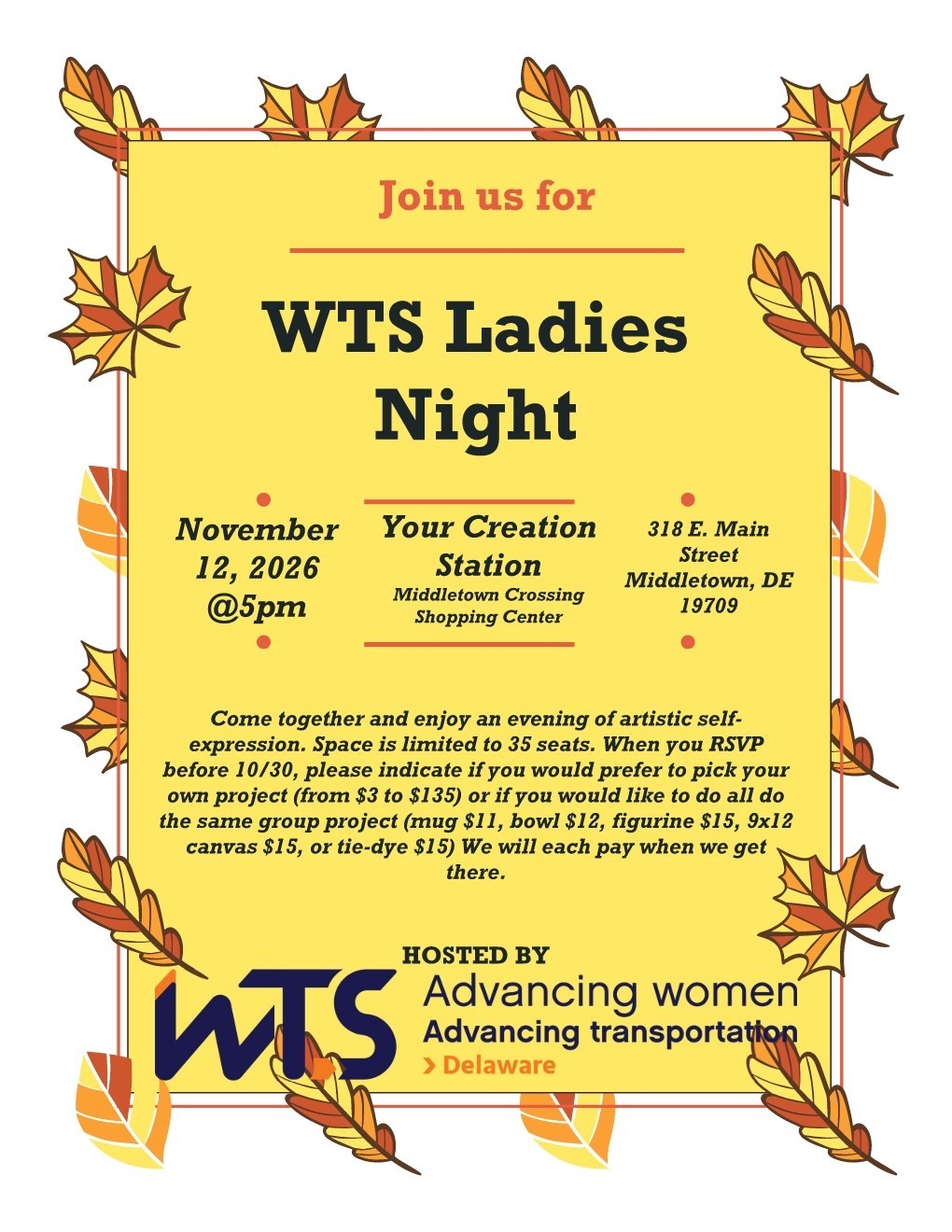 11.12.2026 WTS DE Ladies Night at Your Creation Station