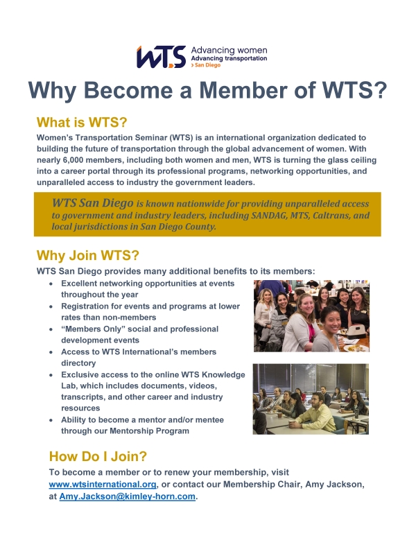 WTS San Diego County Chapter Membership Flyer