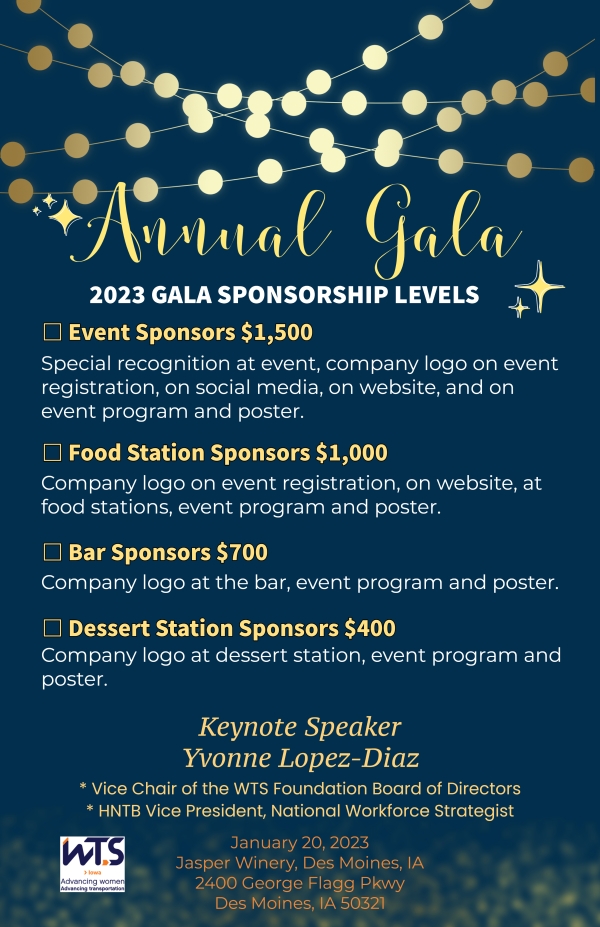 WTS Iowa Gala - 2023 sponsor levels
