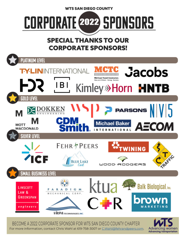 WTS SD 2022 Corporate Sponsors