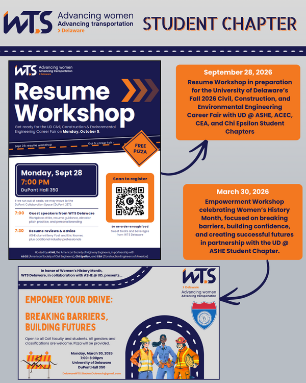 WTS Delaware Collegiate Student Chapter Flyer