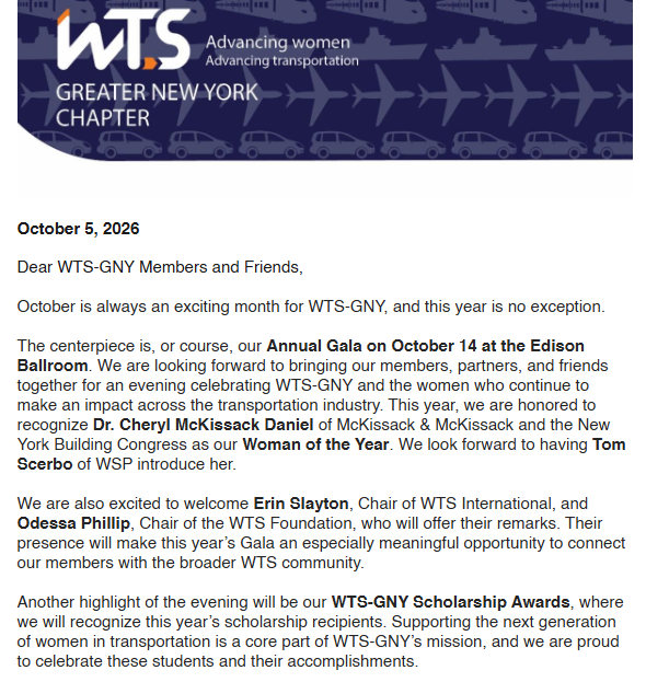 Screenshot of Current Newsletter