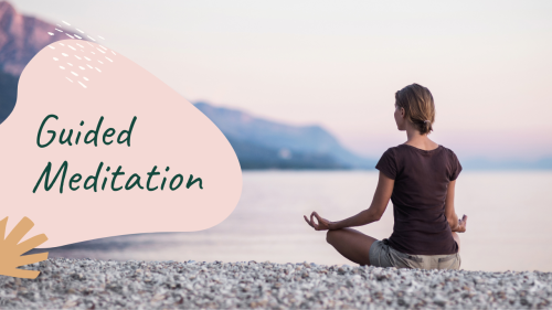 Woman meditating along the water