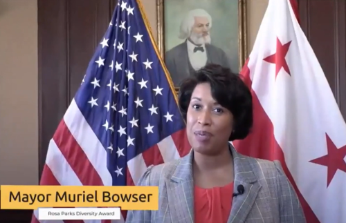Mayor Muriel Bowser gives acceptance speech