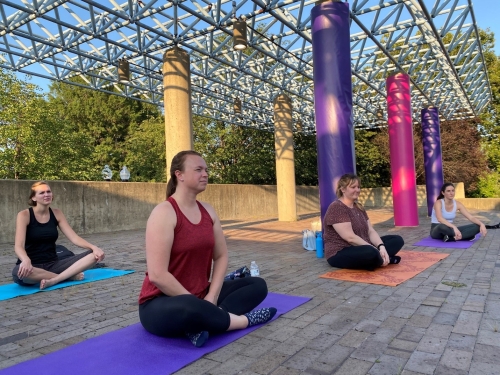 Group yoga participants