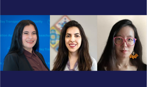 Headshots of the three WTS Boston Emerging Leaders from 2024
