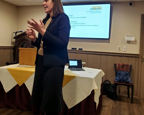 NH Commissioner Victoria Sheehan speaks to attendees