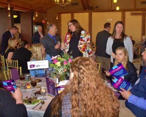 Guests mingling before dinner