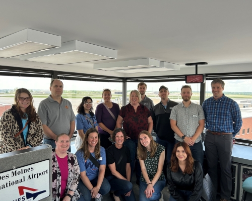 Group photo in tower