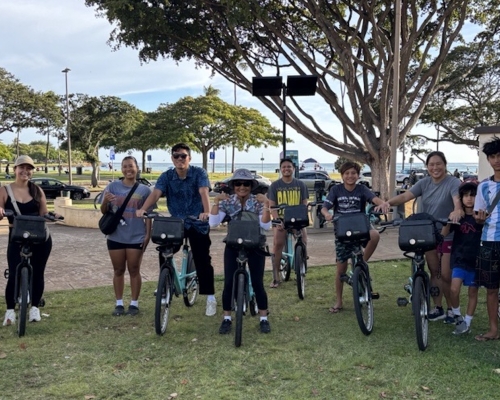 WTS Hawaii members and guests on Biki bikes