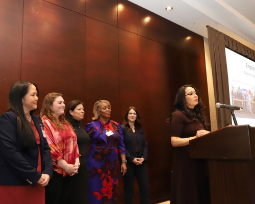 WTS member speaking at the luncheon