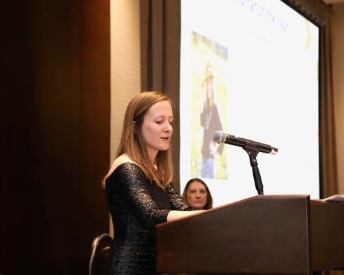 Award winner speaking at the luncheon