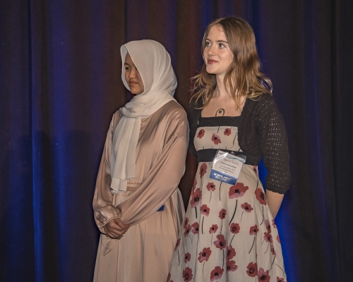 Transportation YOU Scholarship winners (from left): Sumalyah Yang and Liliana Grunfeld (both from Franklin High School)