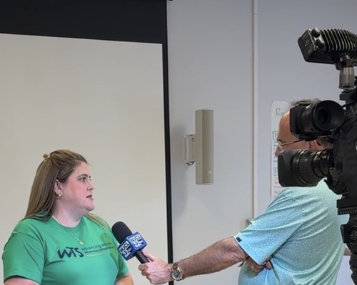 WTS Savannah President Trinity Reed being interviewed by WJCL