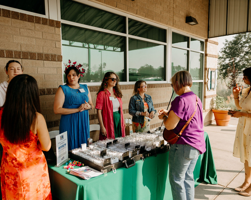 Welcome table at the summer social. Photos by Brooke Silverman