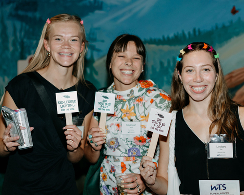 Three people smiling. Photos by Brooke Silverman