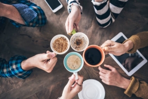 Coffee meeting stock photo